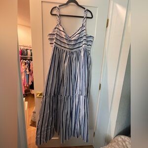 J. Crew Navy and White Striped Dress